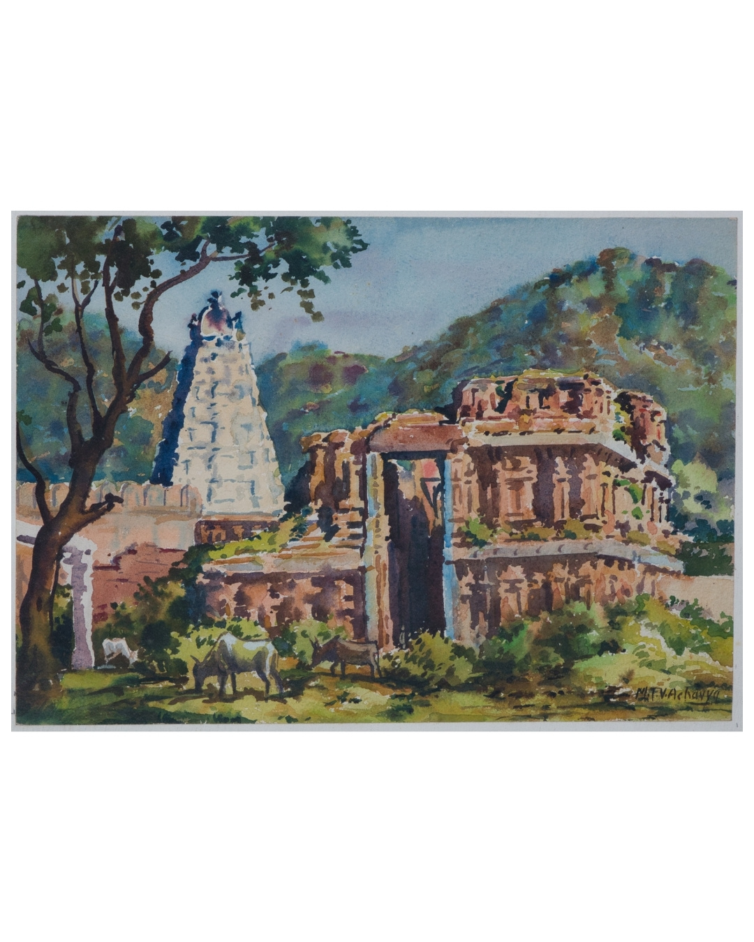 Temple Ruins with Gopuram